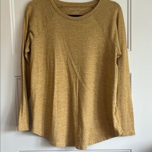 American Eagle Outfitters Mustard Soft & Sexy Long Sleeve Top